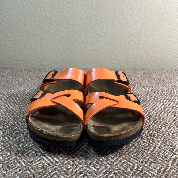 BIRKENSTOCK BIRKIS NEPAL SANDALS ORANGE Criss Cross Straps Sz 36 Casual Comfy - Picture 2 of 8